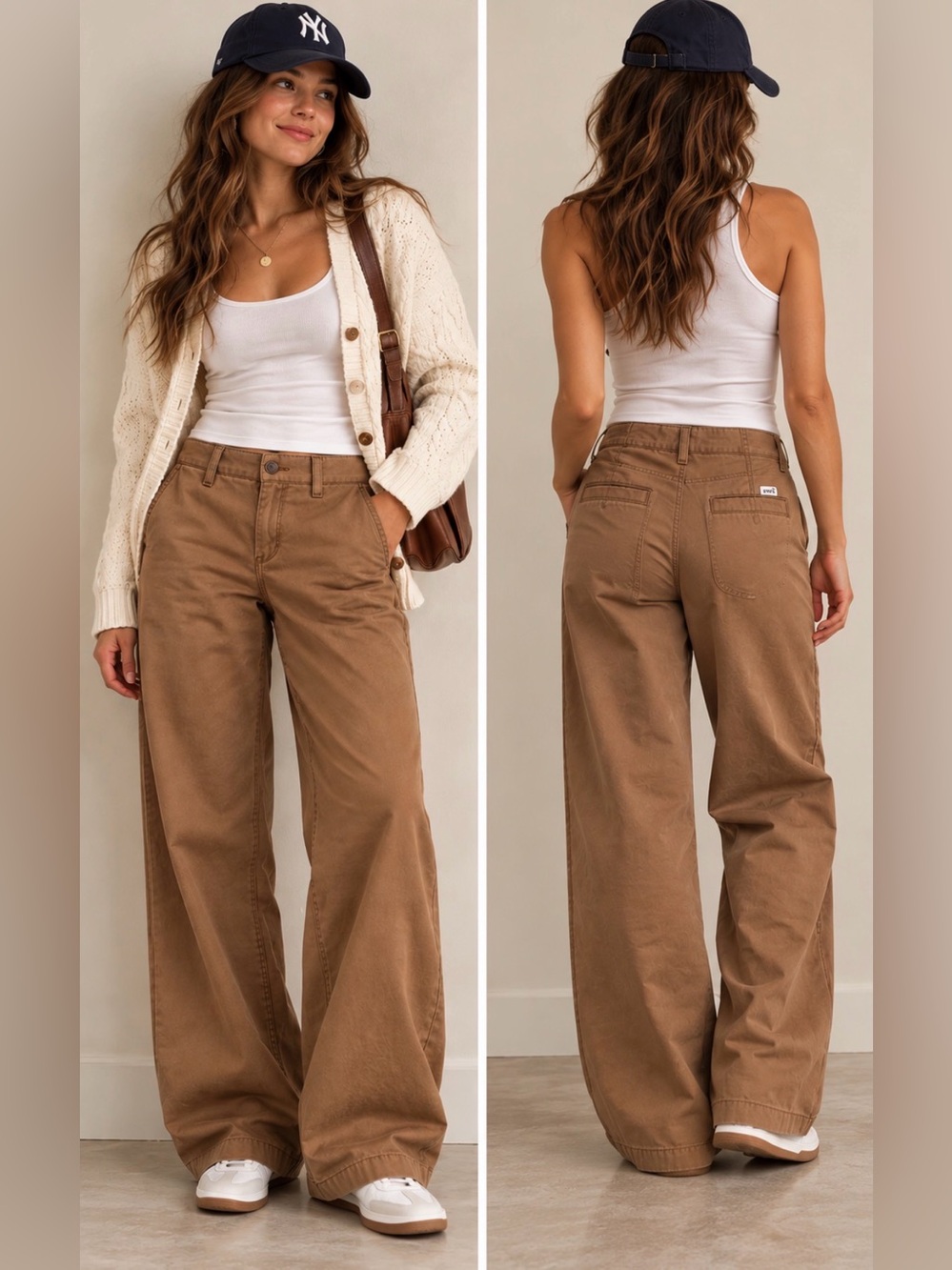 Levi's Iconic XL Chino Pants in Brown- Wide-Leg Size 25x31